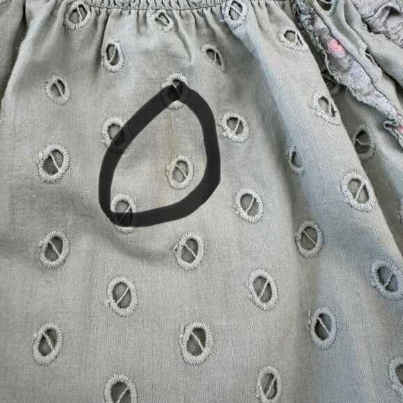 Anthropologie Girls Green Eyelet Top - Picture 4 of 4